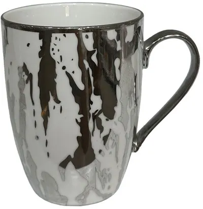 Cană Maison - Felicia, New Bone China, motive argintii tip 1, 350 ml