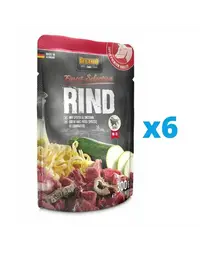 BELCANDO Finest Selection hrana umeda pentru caini, cu vita, taitei de casa si dovlecei 6x300 g