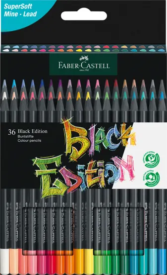 Creioane colorate 36 culori black edition Faber Castell