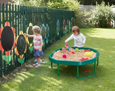 Pachet Educațional Outdoor – Tavă senzorială și Tablă de scris cu cretă