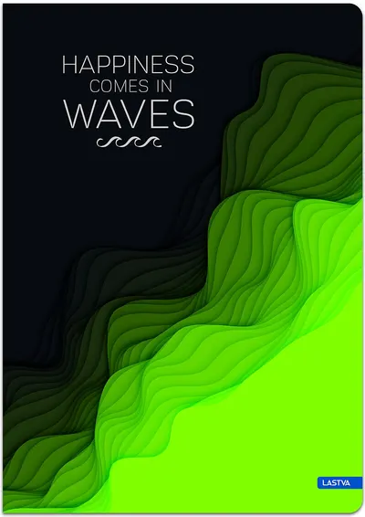 Caiet Lastva - Waves, A4, 96 de coli, rânduri late, sortiment