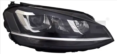 Far dreapta (D3S H7 PW24W, cu motor, fara controler; cu dunga acoperita cu crom) potrivit VW GOLF VII 08.12-03.17