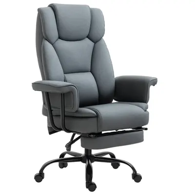 Vinsetto Scaun de birou Ergonomic Scaun de calculator rotativ la 360° Scaun reglabil în înălțime cu suport pentru cap și brațe captusite și suport de picioare din piele ecologică 68 x 80 x 120–126 cm | Aosom Romania