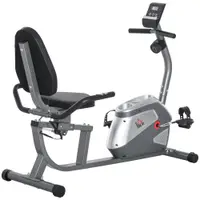 Bicicleta Orizontala cu Spatar, 8 Rezistente si Monitor LCD Gri