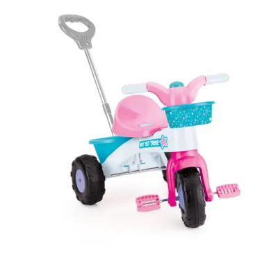 Tricicleta roz cu maner - my first trike