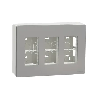 New Unica - statie de lucru - aparenta - 3 x 4 module - aluminiu