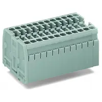 Terminal strip; 2-pole; without push-buttons; with snap-in mounting feet; for plate thickness 0.6 - 1.2 mm; Fixing hole 3.5 + 0.1 mm Ø; 2.5 mm²; CAGE CLAMP®; 2,50 mm²; light gray