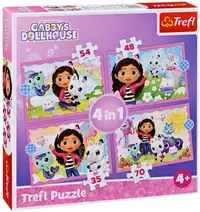 Puzzle Trefl 4 în 1 - Casa de păpuși a lui Gabby