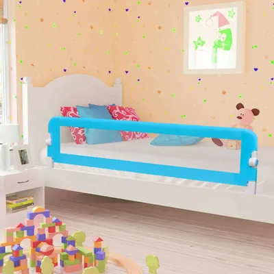 Gossi balustrada de protectie pat copii albastru 180x42 cm poliester
