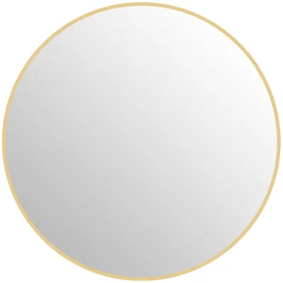 HOMCOM Oglindă Rotundă pentru Baie, din Sticlă și Oțel, Ø70x2.5 cm, culoare Auriu | Aosom Romania