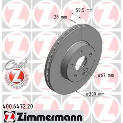 Disc frana ZIMMERMANN 400.6472.20