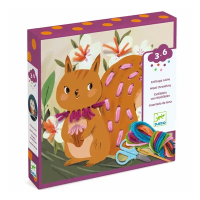 Set creativ Djeco - Modele de broderie cu animale de pădure