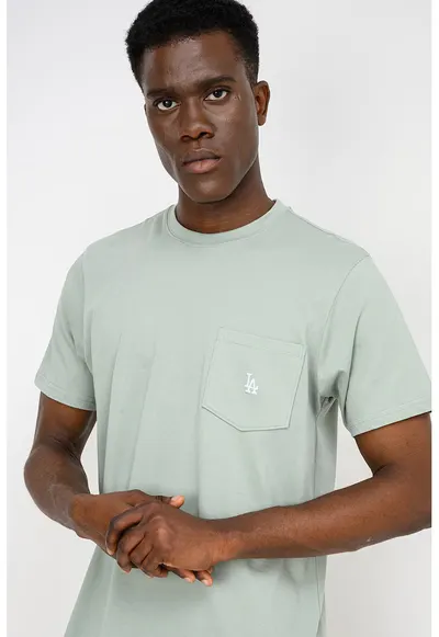 ’47 - Tricou cu buzunar aplicat Losdod Micro - Verde deschis