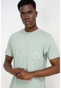 ’47 - Tricou cu buzunar aplicat Losdod Micro - Verde deschis