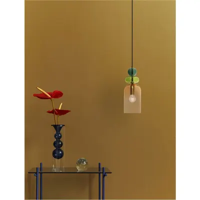 Lampa suspendata MURANO Nisipiu Auriu Metal Glossy Deschis & Inchis Verde & Portocaliu Sticla LED E14 1x5 Wat 230 Volt IP20 Fara bec