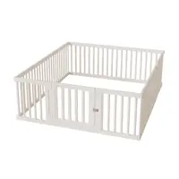 Tarc de joaca pentru copii Nichiduta Safe Play White, 150 x 180 x 67cm, cu poarta de siguranta, covoras si 100 bile incluse