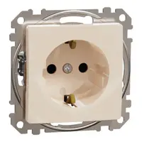 Priza cu impamantare 2P+E Sedna Design, cu obturatoare, bej