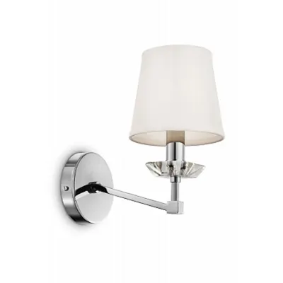 Corp de iluminat pentru perete Beira - H(min) 270mm, H(max) 270mm, W 150mm, L 260mm , White, 1 X E14 (40W), Metal, Linen, IP20, 0.79kg