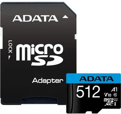 Card de Memorie MicroSDXC Adata 512GB citire 100 MB/s, scriere 25 MB/s, clasa de viteza 10