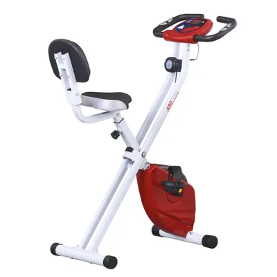 HOMCOM Bicicletă Pliabilă Soozier, 5 Pozitii Reglabile, 8 Nivele Rezistență Magnetică, 43x97x109 cm, Roşu | Aosom Romania