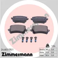 Set placute frana spate Zimmermann 24483.170.1 Audi, VW, Skoda, Seat