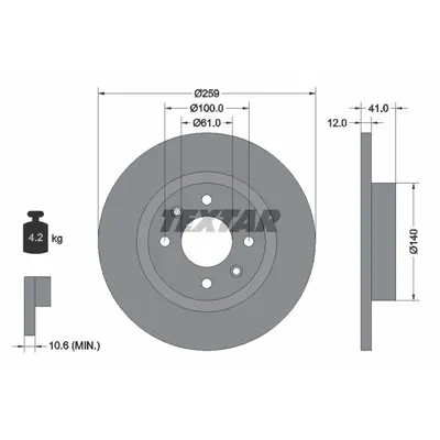 Disc frana TEXTAR 92175103