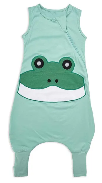 Sac de dormit cu picioare BabyBliss - BlissJump, Tog 1.0, 6-18 luni, Patch Broscuță Mint