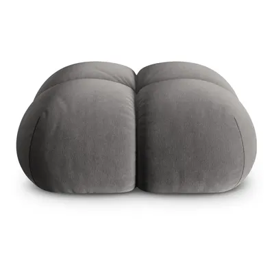 Taburet gri cu tapițerie din catifea Loretto – Cosmopolitan Design