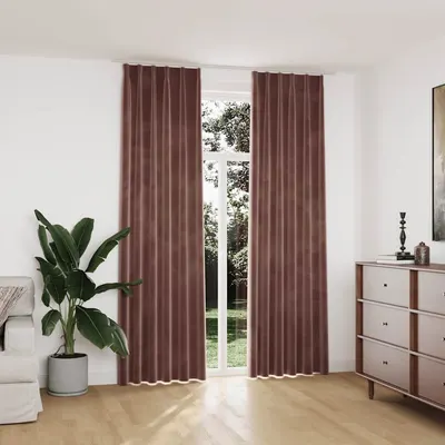 vidaXL Draperii opace 2 buc. roz antichizat 140x245 cm catifea cârlige