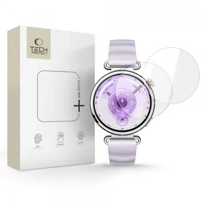 Folie Protectie Tech-Protect Fit+ pentru Huawei Watch GT 6 41mm, Set 2 bucati, Sticla Securizata