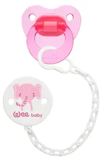 Set suzetă și lanț Wee Baby - 0-6 luni, roz