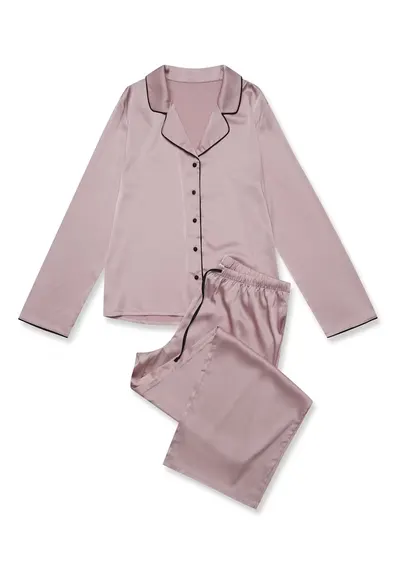 Pijamale de dama satin roz murdar
