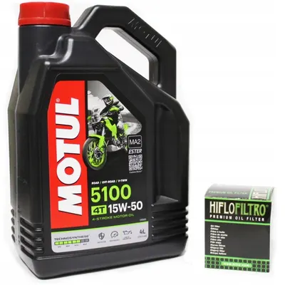 Set Ulei Motor Motul 4T 5100 15W-50 Technosynthese MA2 4L 104083 + Filtru Ulei Moto Hiflofiltro HF164