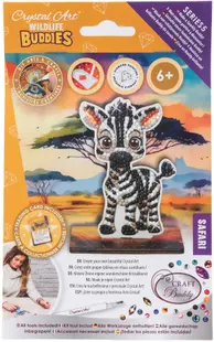 Kit de broderie cu diamante Craft Buddy - Crystal Art Buddies: Zebră, 7 piese