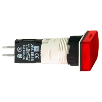 Lampa Pilot Dreptung. Ø 16, Rosu, Led Integral, 24 V, Conectori Faston