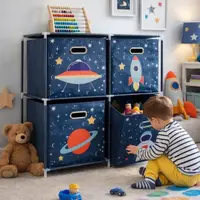 Dulap modular 2 rafturi și 4 cutii depozitare Space