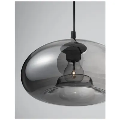 Lampa suspendata SAVAZ Crom Sticla Negru Metal Negru Fabric Wire LED E27 1x12 Wat 230 Volt IP20 Fara bec