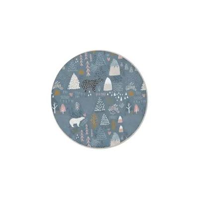 Covor pentru copii albastru lavabil ø150 cm Forest Land – Mila Home
