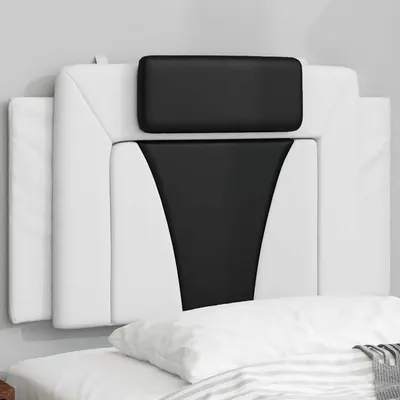 vidaXL Pernă pentru tăblie pat, Viana, alb și negru, 90 cm, piele artificială