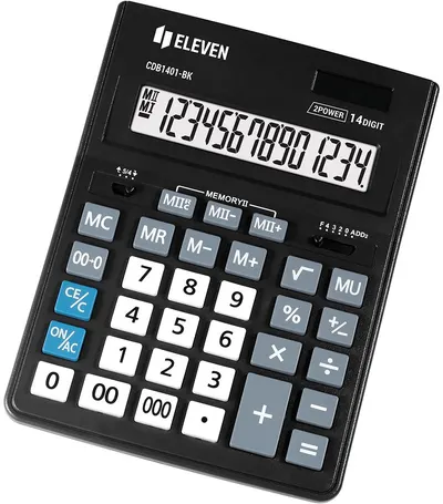 Calculator Eleven - CDB1401-BK, de birou, 14 cifre, negru