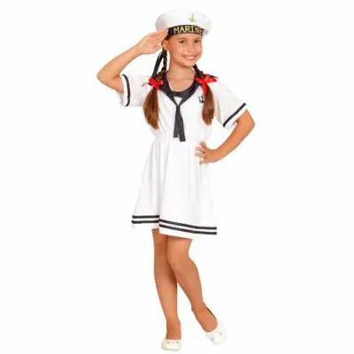 Costum marinarita fete alb