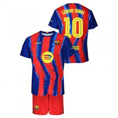FC Barcelona Lamine Yamal komplet koszulka spodenki junior box 2025/26