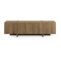 Comodă TV în culoare naturală cu aspect de lemn de stejar 180x55x35 cm Volia – Marckeric