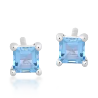 Cercei din aur alb cu topaze albastre square de 0.911ct