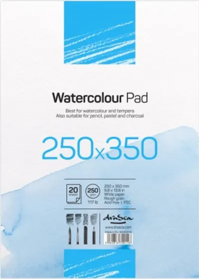 Caiet de schite Drasca Watercolour pad - 20 file, 25х35 cm