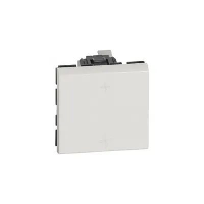 Intrerupator cap scara pentru ventilation control Mosaic - 2 module - alb antimicrobial