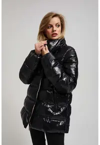 Jacheta scurta - matlasata - neagra - cu gluga