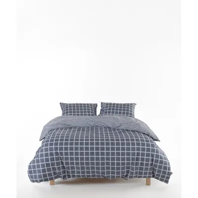 Lenjerie de pat gri din bumbac ranforcé pentru pat de o persoană 140x200 cm Linear Calm Geometric – Mila Home Luxury