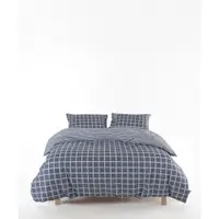 Lenjerie de pat gri din bumbac ranforcé pentru pat de o persoană 140x200 cm Linear Calm Geometric – Mila Home Luxury