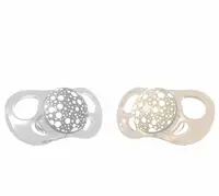 Set 2 suzete Twistshake Pacifier - Gri si bej, 0-6 luni